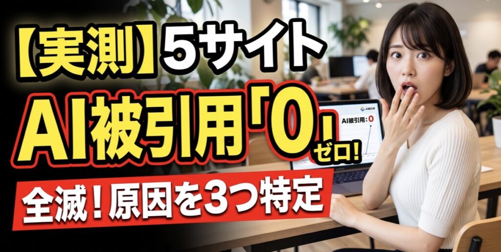 【実測】5サイトのAI被引用はゼロ｜原因を3つに切り分けた
