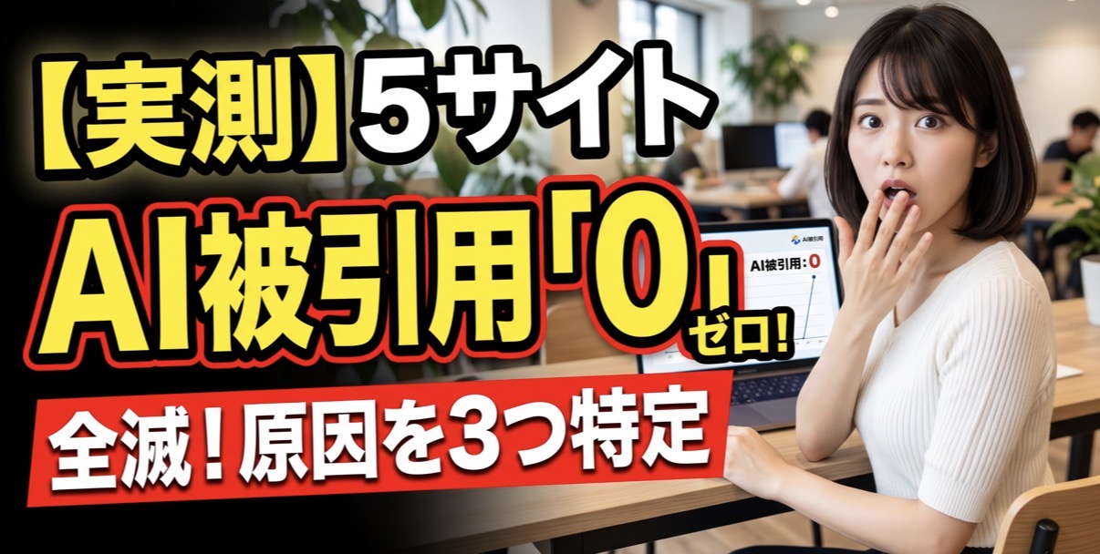 【実測】5サイトのAI被引用はゼロ｜原因を3つに切り分けた